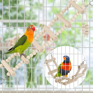 9PCS Bird Toys Set for Parrots Wooden Chew Swing Ladder Kit