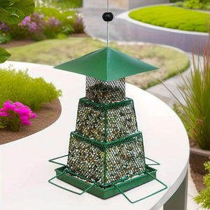 Retractable Outdoor Bird Feeder - Extendable Hanging Metal Bird Feeder for Garden