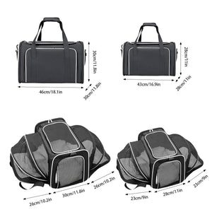 Cat Carrier Bag - Extended Portable Pet Bag for Small Dogs