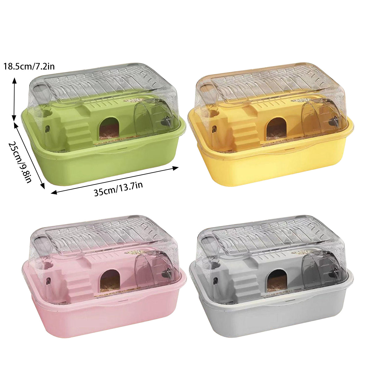 Double-Level Hamster Cage With Acrylic Lid 35cm