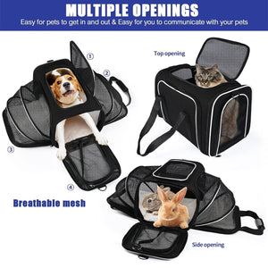 Cat Carrier Bag - Extended Portable Pet Bag for Small Dogs