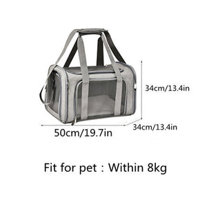 Pet Travel Bag - Foldable Breathable Cat & Dog Carrier (50cm)