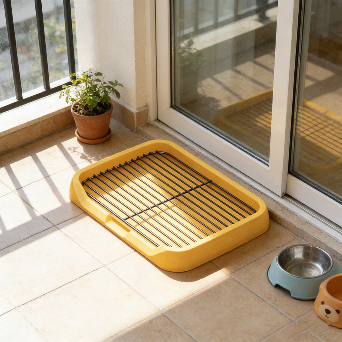 Flat Dog Toilet Tray With Iron Frame
