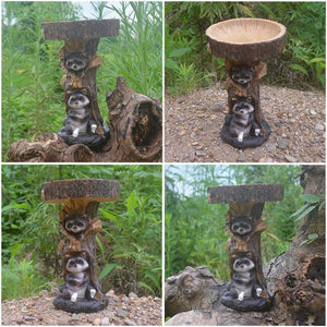 Resin Bird Feeder Birdbath Statue - Outdoor Garden Decor with Animal Design