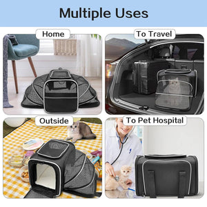 Cat Carrier Bag - Extended Portable Pet Bag for Small Dogs