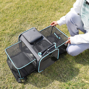 Cat Carrier Bag - Expandable Travel Pet Bag (48x30x31cm)