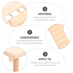Wooden Hamster Platform With Ramp And Stairs For Climbing And Rest