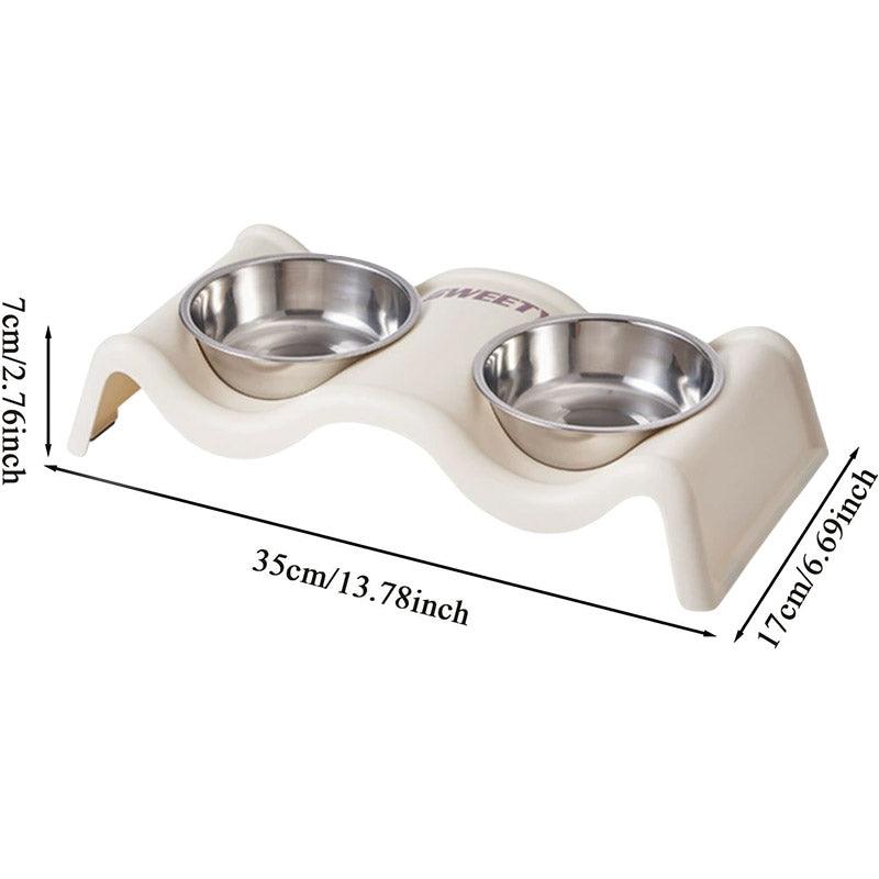 Modern Double Feeder with Elevated Pet Bowl Design for Cats and Small Dogs