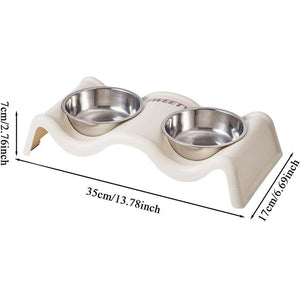 Modern Double Feeder with Elevated Pet Bowl Design for Cats and Small Dogs