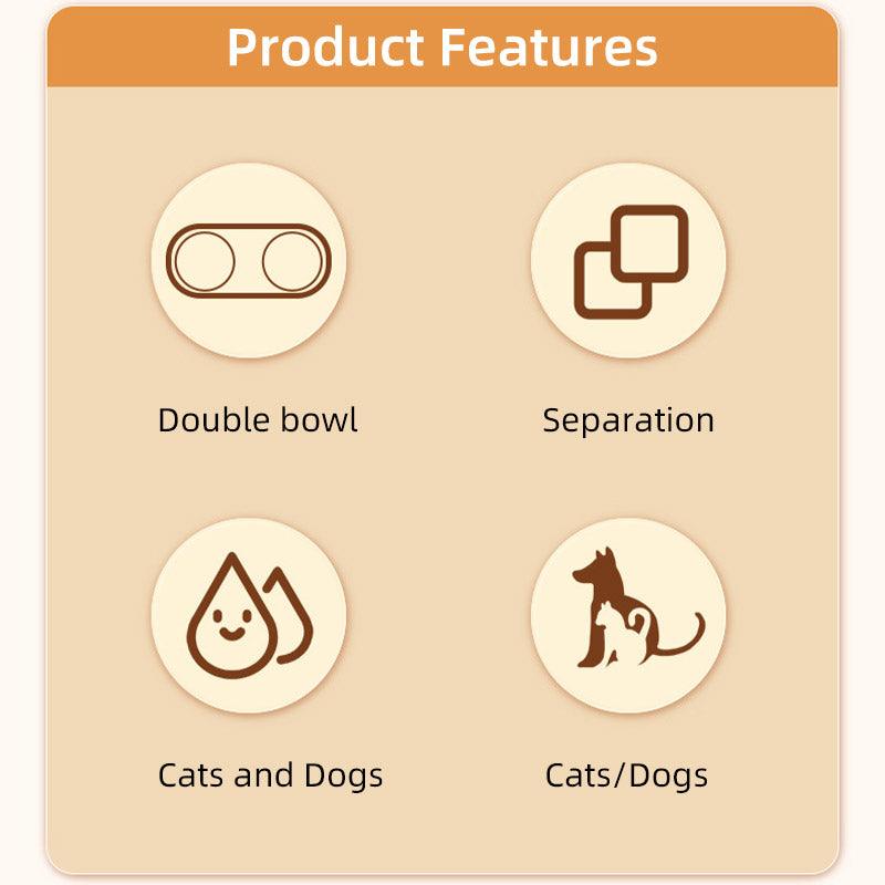 Modern Double Feeder with Elevated Pet Bowl Design for Cats and Small Dogs