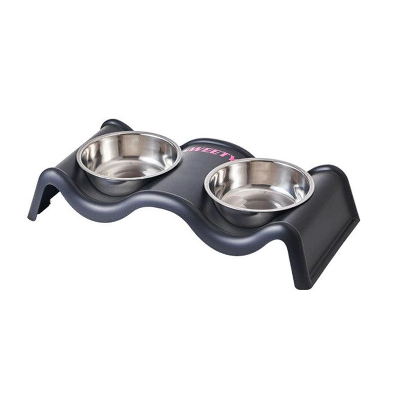 Modern Double Feeder with Elevated Pet Bowl Design for Cats and Small Dogs