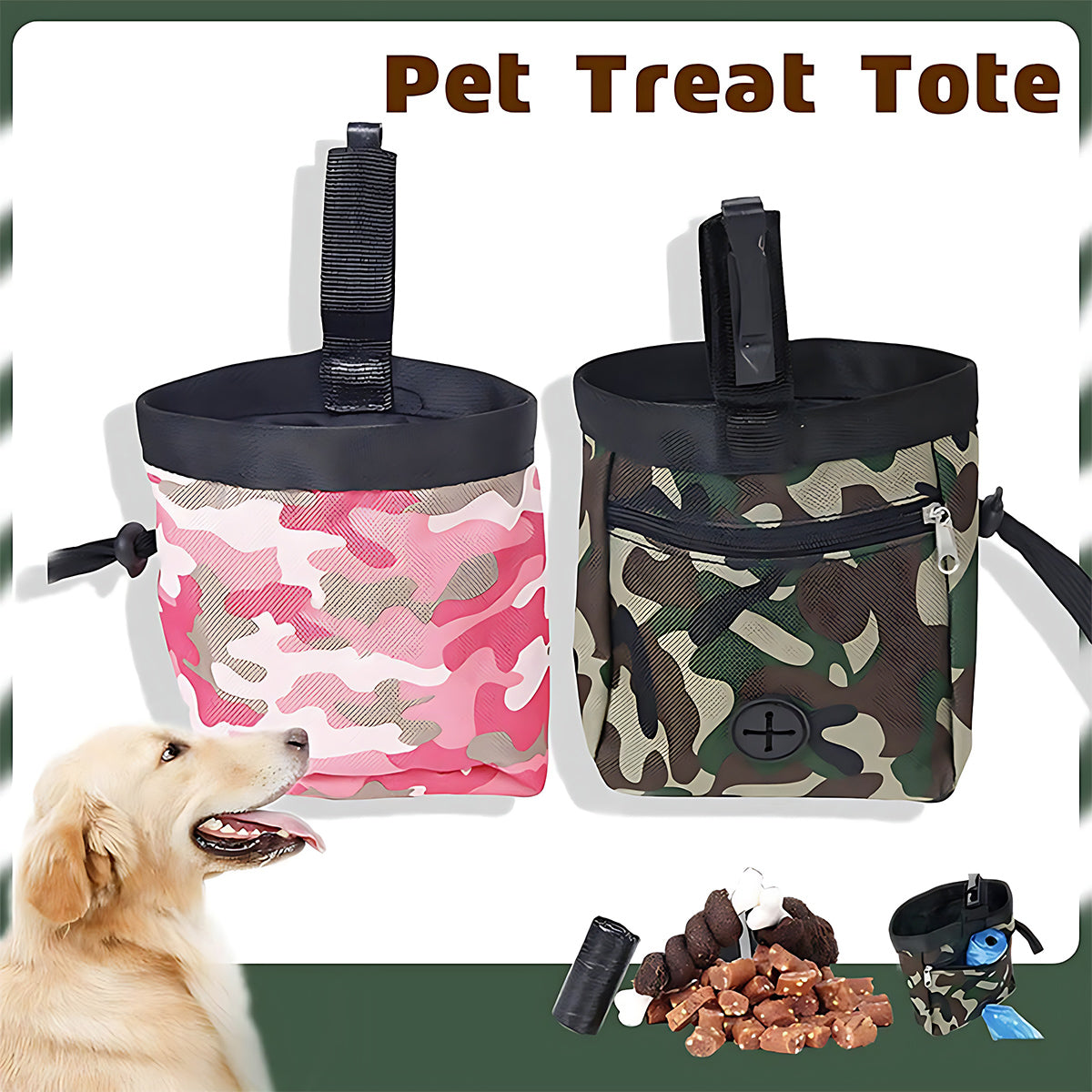 Dog Training Pouch With 2 In 1 Whistle Clicker