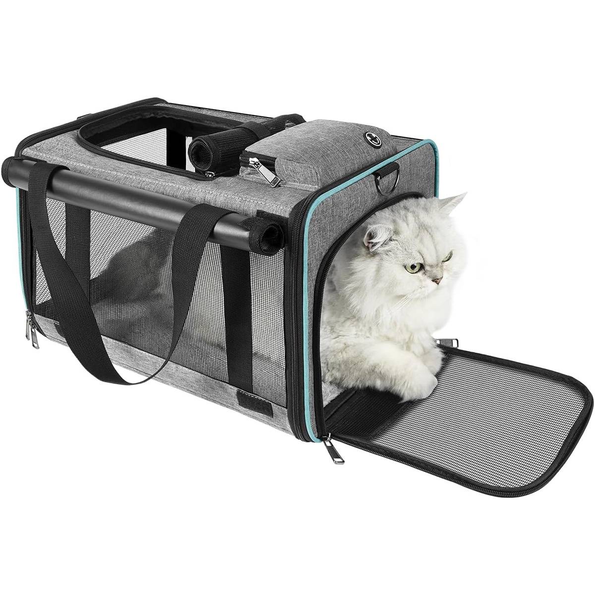 Cat Carrier Bag - Expandable Travel Pet Bag (48x30x31cm)