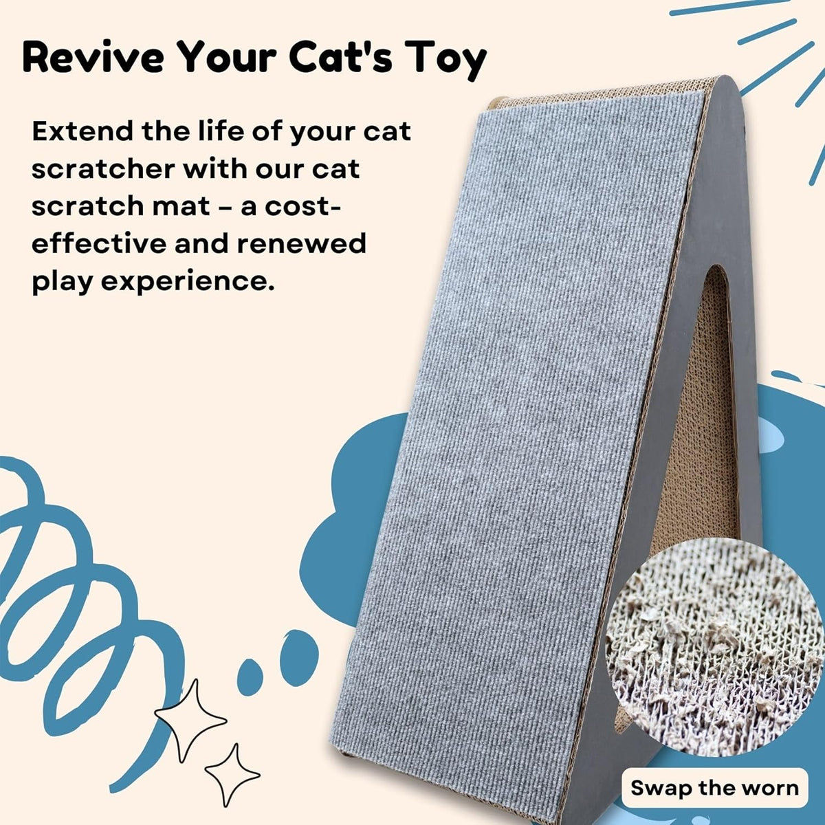 Wall Mounted Cat Climbing Mat Self-Adhesive Scratcher