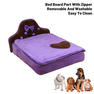Plush Pet Bed Sofa With Removable Cushion