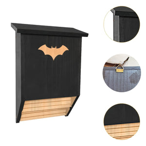 Outdoor Wooden Bat House Weatherproof Cedar Bat Shelter