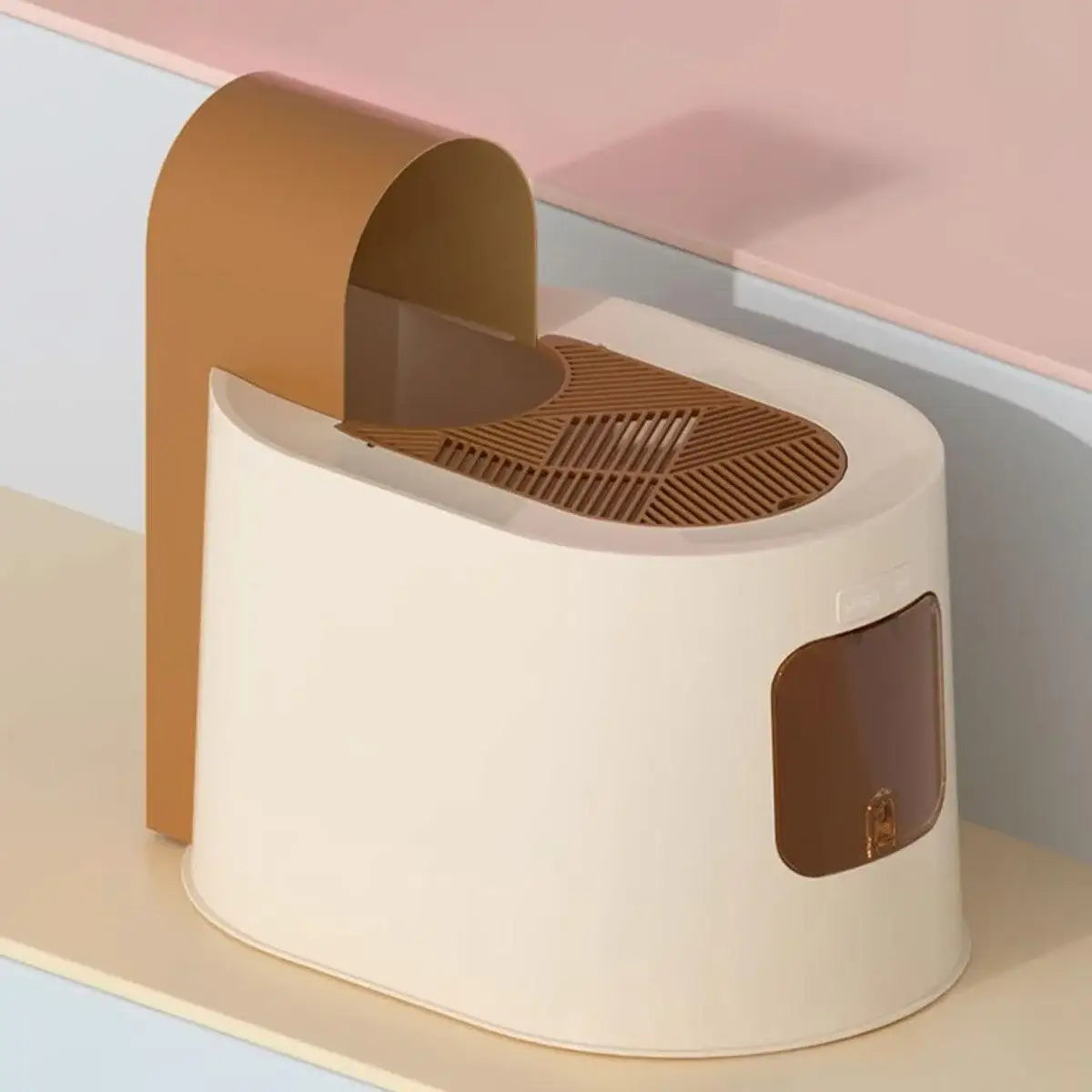 Fully Enclosed Cat Litter Box with Top Entry & Drawer Design