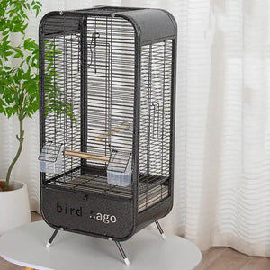 Parrot Cage Modern Metal Bird Cage with Stand and Easy-Clean Tray