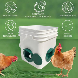 5PCS Automatic Chicken Feeder Ports with Rain Hood for Poultry DIY