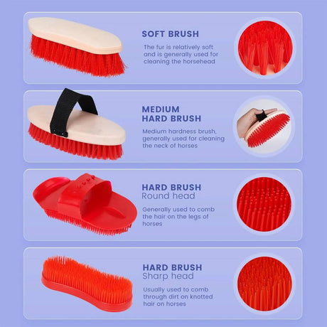 Ten-piece horse grooming kit with carry tote – product view 5