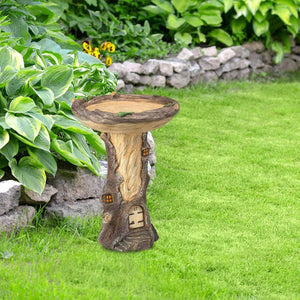 Resin Bird Feeder Birdbath Statue - Outdoor Garden Decor with Animal Design