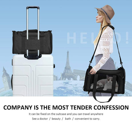 Foldable 50cm pet carrier bag for cats and small dogs – product view 12