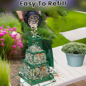 Retractable Outdoor Bird Feeder - Extendable Hanging Metal Bird Feeder for Garden