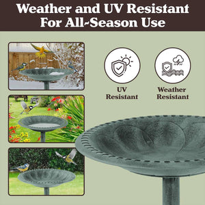Pedestal Bird Bath for Outdoor Garden | Antique Vintage Style