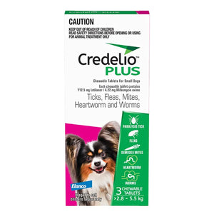 Credelio Plus Chewable Tablets For Small Dogs 2.8-5.5kg
