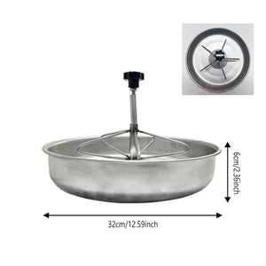 Piglet Feeding Trough Stainless Steel Round Basin Feeder Bowl for Farm Livestock