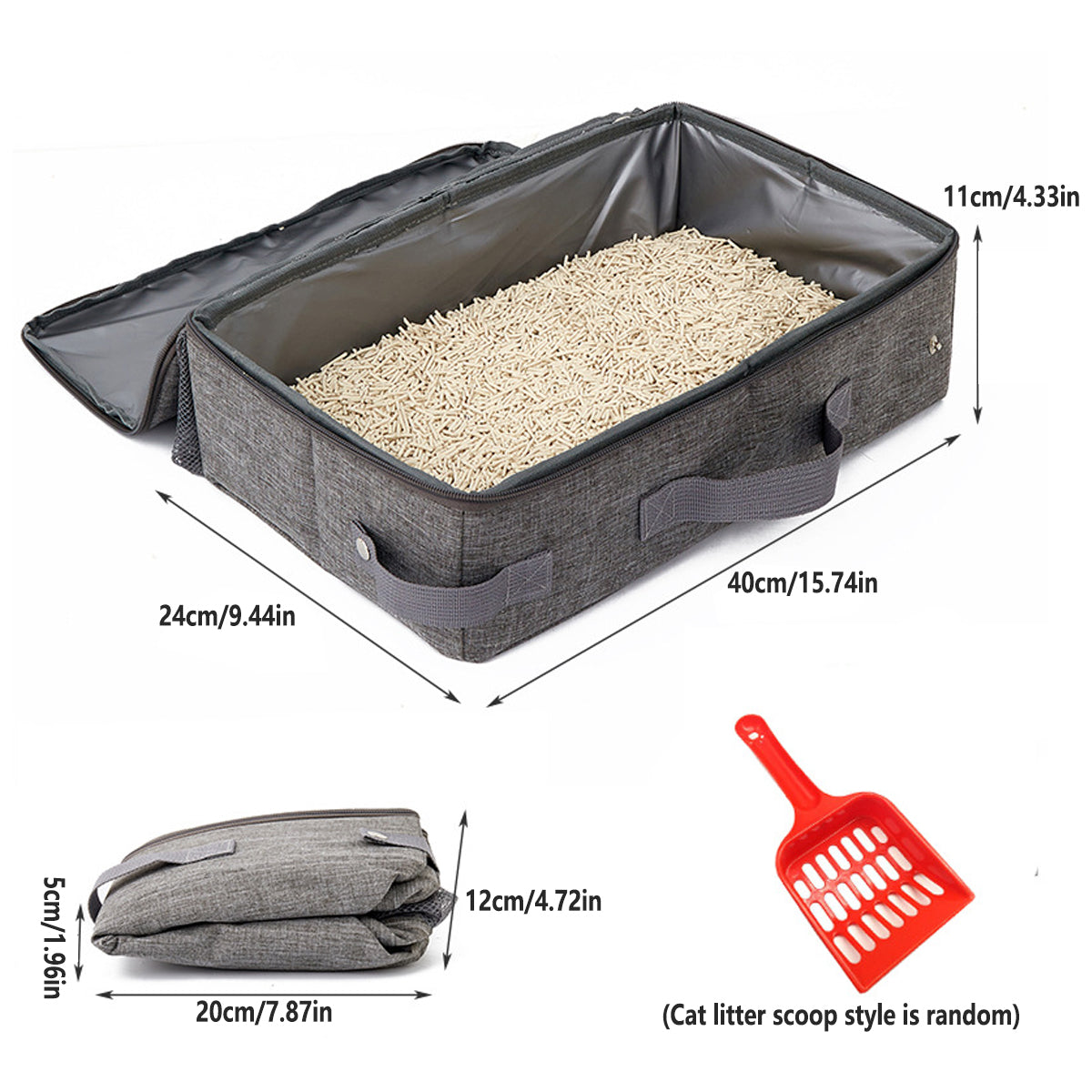 Foldable Cat Litter Box Waterproof Portable Travel Litter Tray