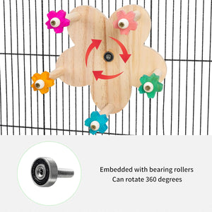 Rotatable Ferris Wheel Parrot Toy for Cage Play and Chewing