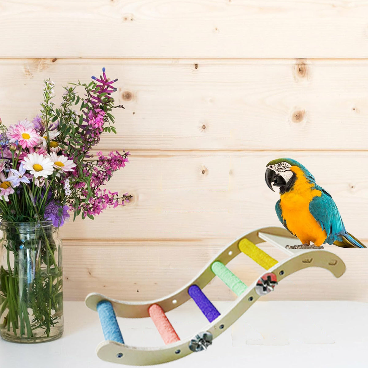 Parrot Climbing Ladder Toy for Birds Claw Care & Swing Platform