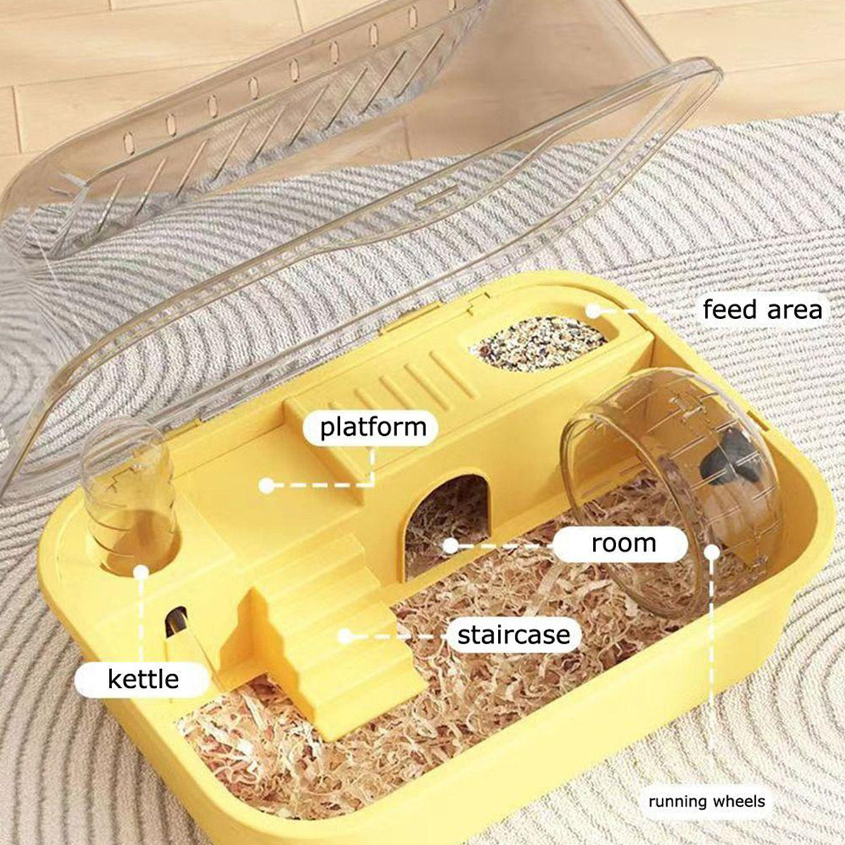 Double-Level Hamster Cage With Acrylic Lid 35cm