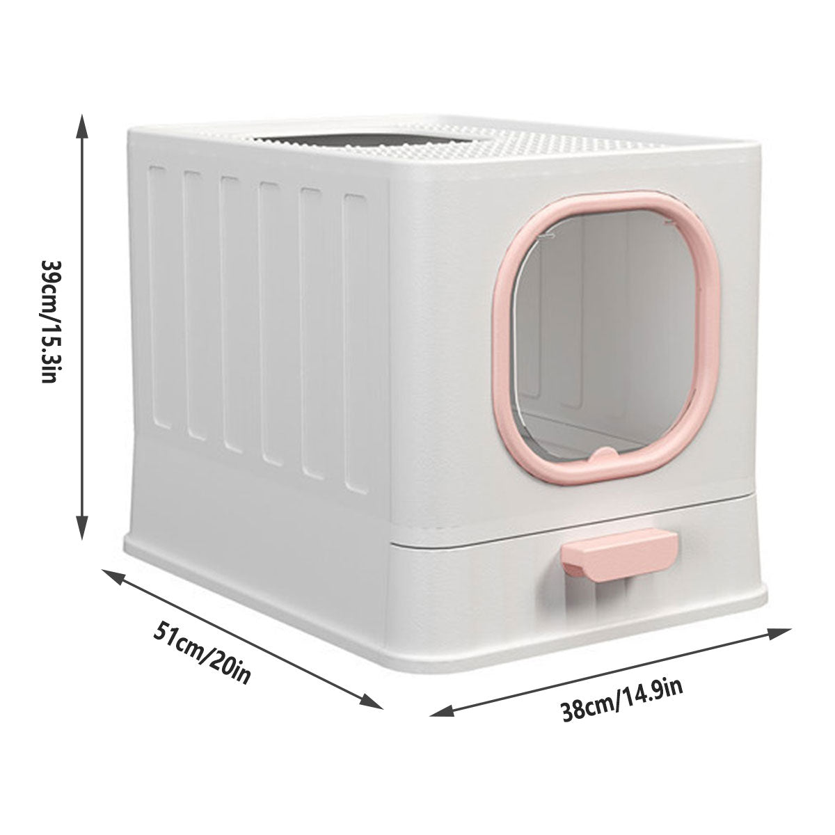 Enclosed Cat Litter Box With Pull-Out Tray
