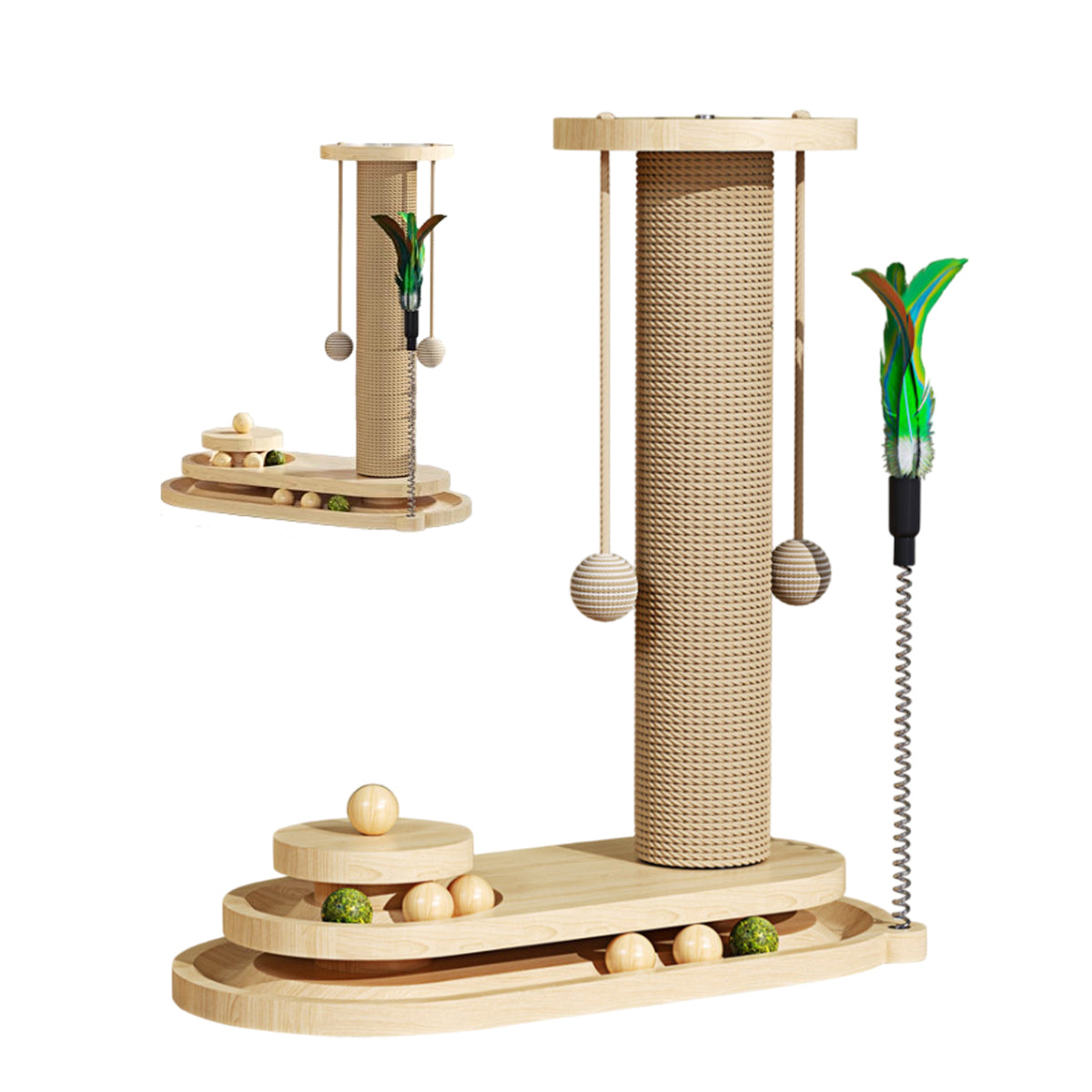 Cat Scratching Post With Interactive Turntable
