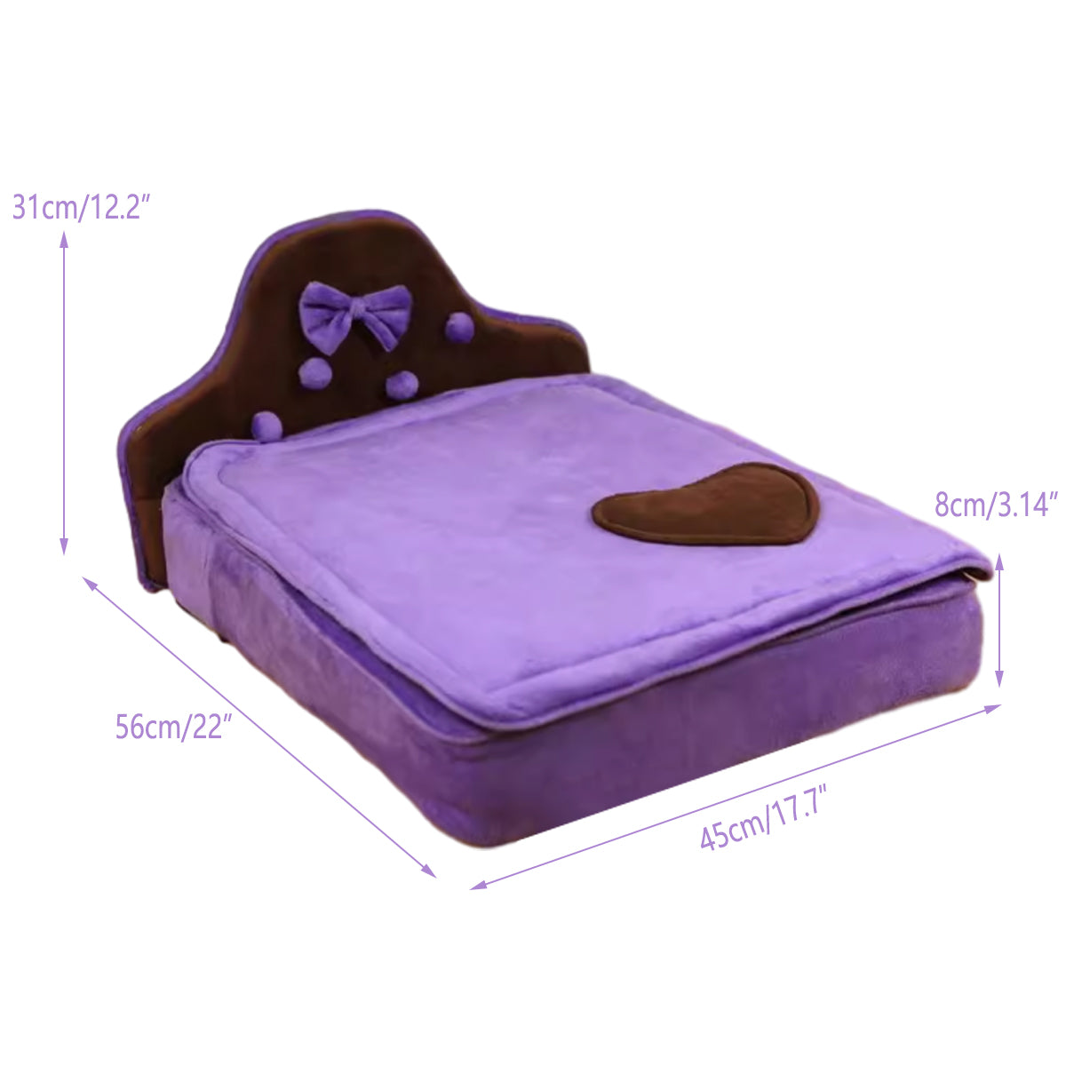 Plush Pet Bed Sofa With Removable Cushion