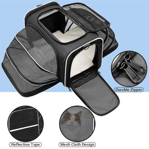 Cat Carrier Bag - Extended Portable Pet Bag for Small Dogs