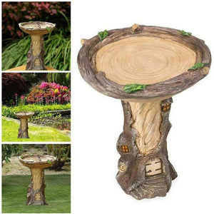 Resin Bird Feeder Birdbath Statue - Outdoor Garden Decor with Animal Design