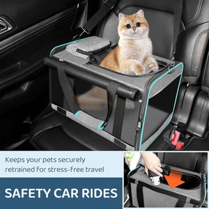 Cat Carrier Bag - Expandable Travel Pet Bag (48x30x31cm)