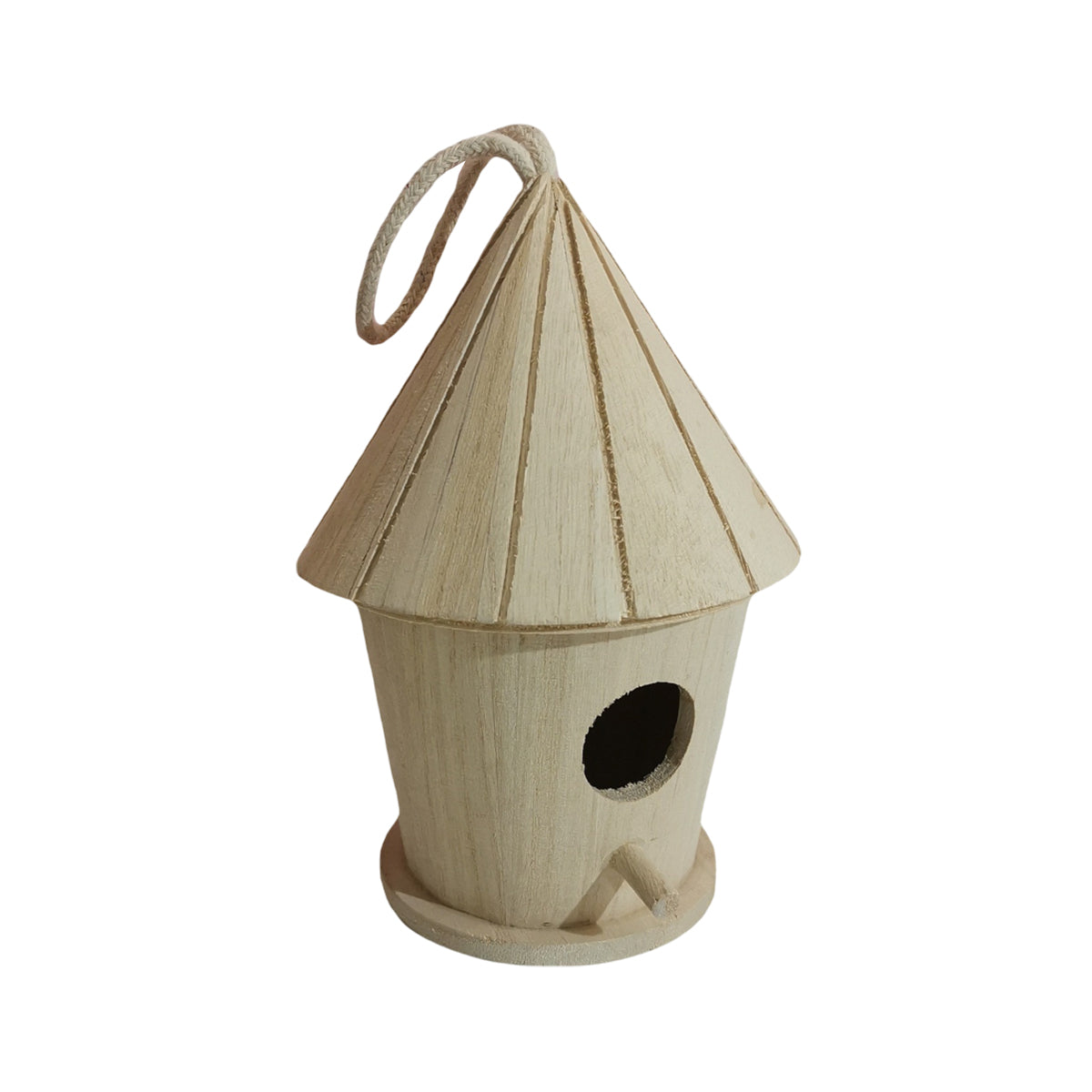 Handcrafted Wooden Bird Nest Hanging Decor