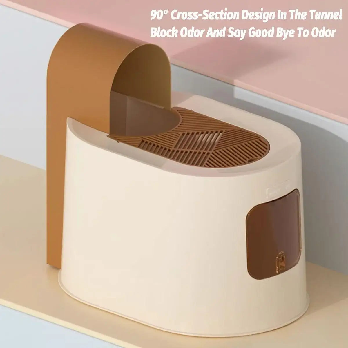 Fully Enclosed Cat Litter Box with Top Entry & Drawer Design