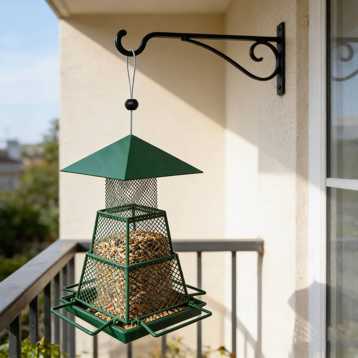 Retractable Outdoor Bird Feeder - Extendable Hanging Metal Bird Feeder for Garden