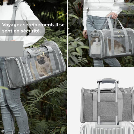 Foldable 50cm pet carrier bag for cats and small dogs – product view 5