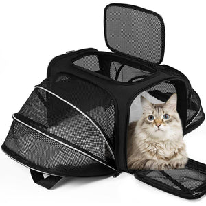 Cat Carrier Bag - Extended Portable Pet Bag for Small Dogs