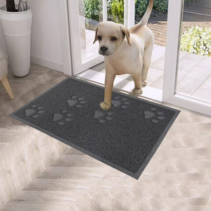 Pet Food Mat 2PCS Paw Print Design Non Slip Floor Feeding Mat for Dogs and Cats