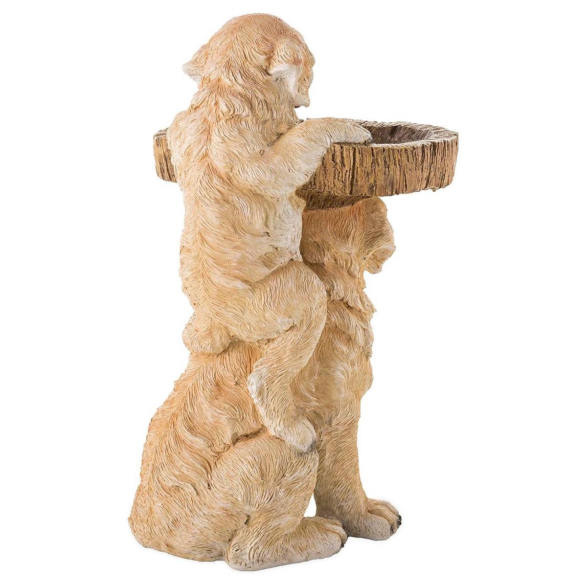Resin Bird Feeder Birdbath Statue - Outdoor Garden Decor with Animal Design