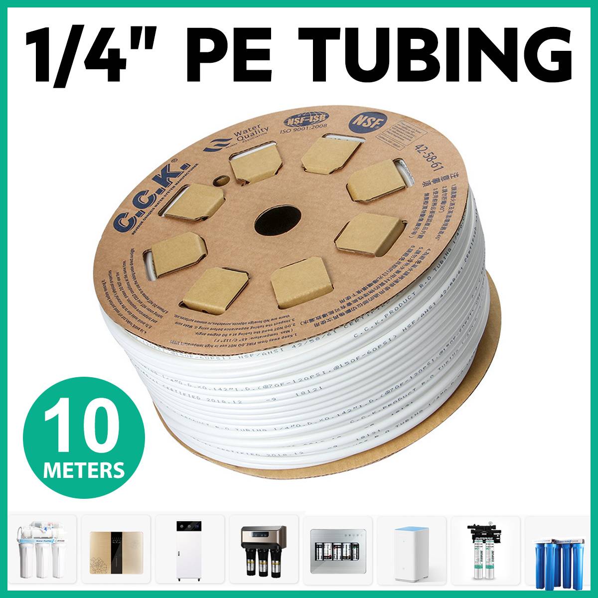 Water Purifier Tubing - 2-Pipe 10M RO Faucet Outlet Hose