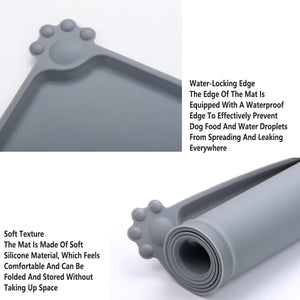Silicone Pet Feeding Mat With Raised Spill-Proof Edge