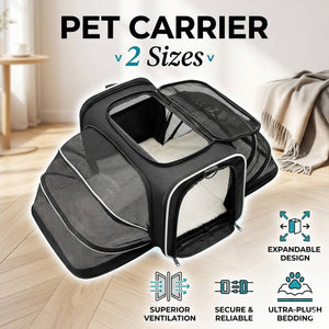 Cat Carrier Bag - Extended Portable Pet Bag for Small Dogs